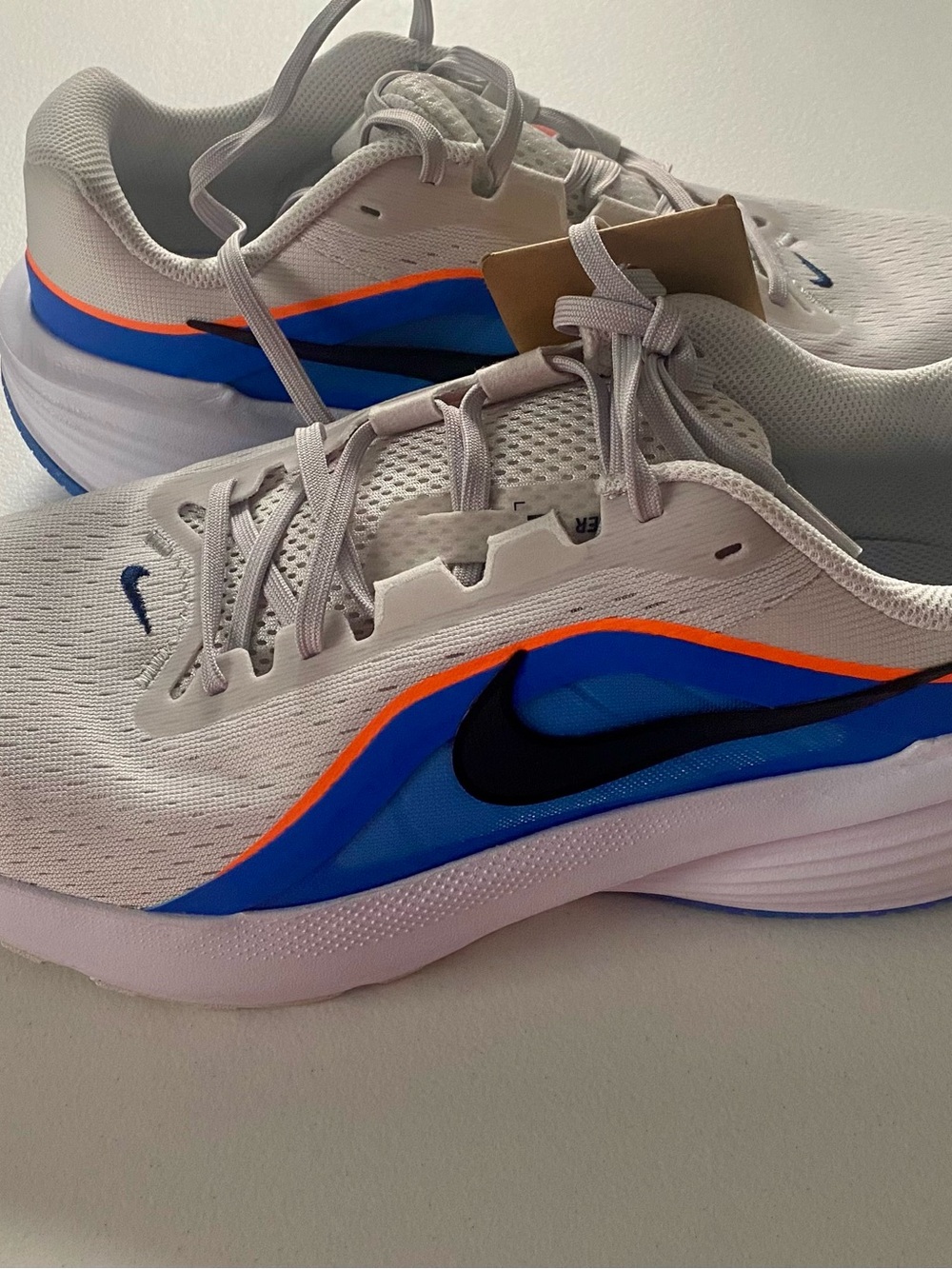 Nike Men’s Running Shoes — White with Blue, Orange & Black Accents